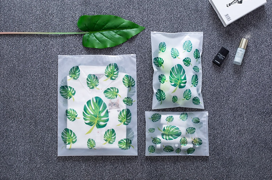 Transparent Plant Cosmetic Bag