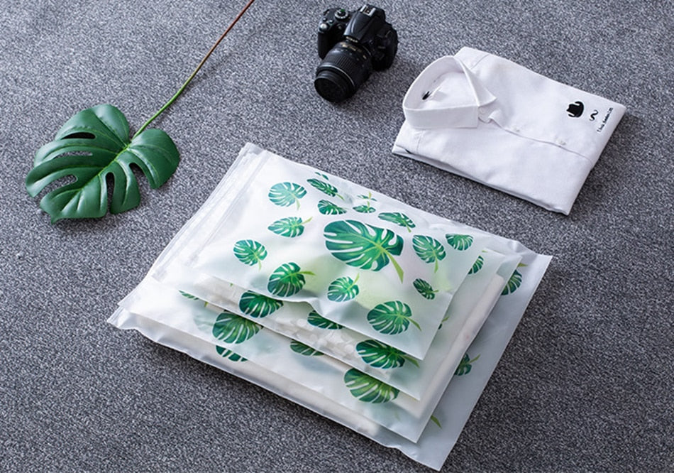 Transparent Plant Cosmetic Bag