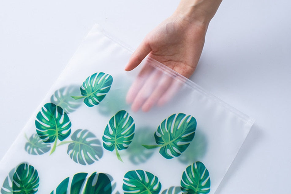 Transparent Plant Cosmetic Bag