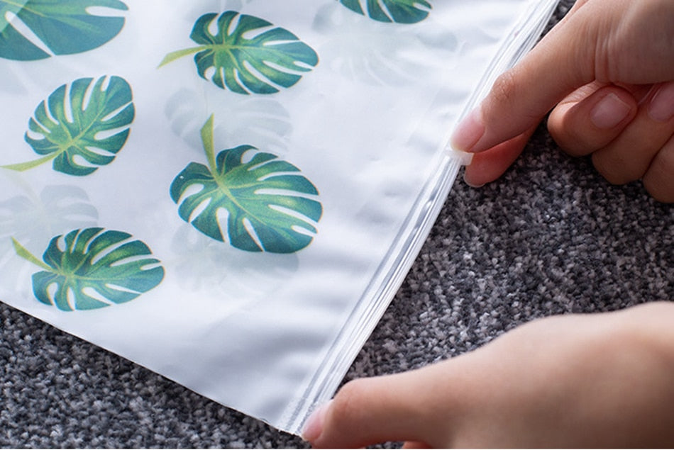 Transparent Plant Cosmetic Bag